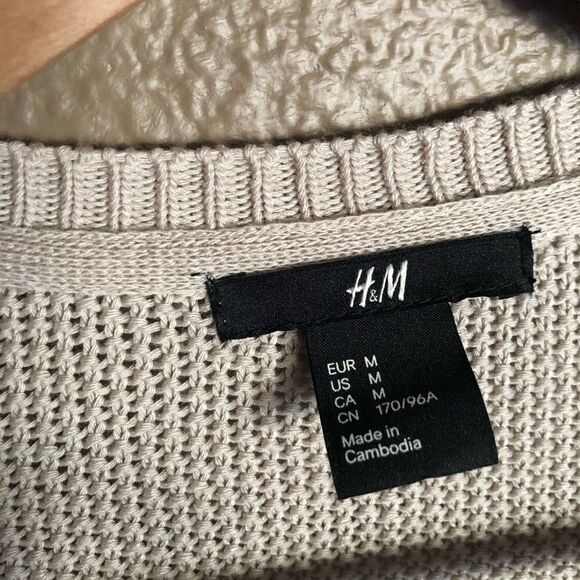 H&M Beige Acrylic Open Front Knitted Sweater - Picture 2 of 5